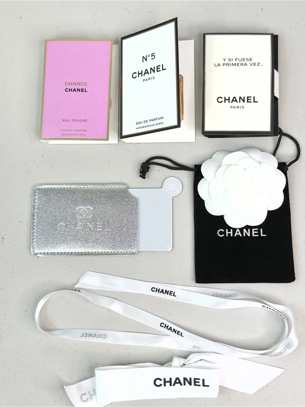 Luxury Beauty Accessories Bundle w/ Authentic CHANEL Samples
